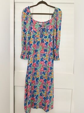 Faithful the brand Floral 3/4 length Midi Dress in floral print